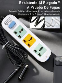 Regleta Inteligente, Multifunción Con Interruptor De Línea Larga, Panel De Conexiones De Alta Potencia Para El Hogar Poroso - Tipo de Enchufe A USA (110-127V) - Ver 6