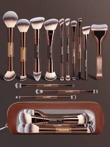 MAANGE 5pcs/13pcs/14pcs/17pcs/22pcs Makeup Brush Set, Includes 14pcs Makeup Brushes + 1pc Makeup Bag + 2pcs Makeup Sponges, Containing Foundation Brush, Blush Brush, Powder Brush, Eyeshadow Brush, Lash Brush, Eyebrow Brush, Lip Brush, Highlighter Brush, Concealer Brush. Makeup Brush Set, Travel Makeup Brush Set, Gift For Women And Girls.