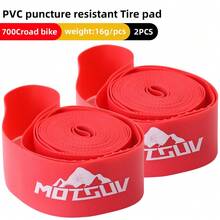 26" & 700C Mountain Road Folding Bike Tire Liner, Anti-Puncture Tube Liner, Universal Fit - Red - View 10