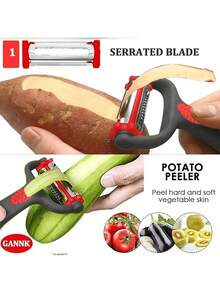 1 cái dụng cụ gọt rau củ đa năng, thiết kế lưỡi xoay 3 trong 1 với chức năng bào sợi, thích hợp để gọt vỏ khoai tây, táo và các loại rau củ khác. Dụng cụ gọt hình chữ I và chữ Y phù hợp với trái cây, rau củ, khoai tây, cà rốt, dưa chuột. Thiết kế lưỡi xoay 3 trong 1 với chức năng bào sợi. - Nhiều màu - Xem 4