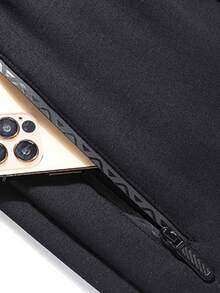 女士保暖保暖运动裤，保暖防风，适合健身运动，秋冬季穿着 - 黑色 - 查看 6