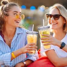 SLAW Zukro Repalcement Clear Lid For 32 Oz Double Wall Acrylic Tumbler Screw On Type Straw Not In Included Do Not Fit For 16 Oz Or 24 Oz Tumbler 2 Pack - Trong sáng - Xem 4