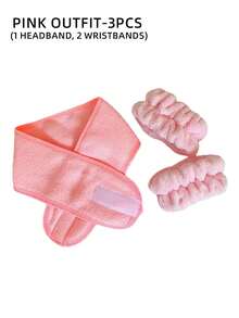 3/1pc Adjustable Women's Spa Facial Headband, Shower & Makeup Hair Tie Suitable For Washing Face, Soft Towel & Hair Styling Accessory Accessories - Multicolor - View 12