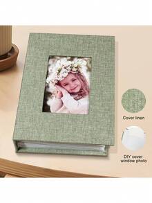 4x6英寸亚麻封面相册，可容纳多达100张4R照片，适合家庭聚会、婚礼、旅行、宝宝和节日照片。 - 彩色 - 查看 3