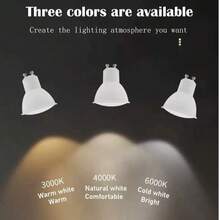 1/6/12 GU10 LED Light Bulbs 7W, 3000K~600K, AC220V - 240V, Standard GU10 LED Light Bulb, Perfect For Home Lighting Bulb, Chandelier And Office - White - View 8