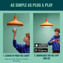WiZ Connected Smart Light Bulbs, Sunset To Sunrise Automation + Motion Detection + Control With Voice Or App, Full Color A19 60W 800LM Indoor, Matter Compatible -3 Pack - MàuA - Xem 6