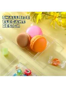 50个透明塑料甜点开胃菜盘，3.6 x 3.6英寸一次性小方塑料甜点派对蛋糕盘沙拉品尝盘，适用于婚礼蛋糕开胃菜派对招待会 - 彩色 - 查看 9