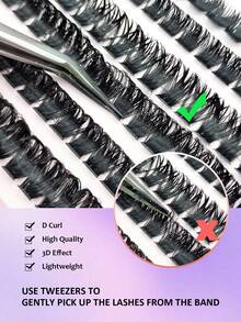 Asiteo 468pcs D Curl Spikes Lash & Bottom Lashes Individuals Eyelash Clusters Thick Fluffy 60D/80D/100D Lash Clusters Kit With Tweezers, Eye Brush, Multi-Style Lash Clusters Spike Lashes DIY Eyelash Extension At Home - D - Xem 3