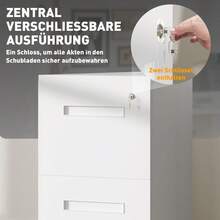 Vinsetto Filing Cabinet With Wheels, 2 Drawers, Lockable, Wheels, A4, Steel - 1 - View 6