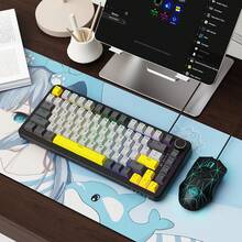 AJAZZ AK820 Keyboard Mouse Combo - Wired Keyboard Mouse Set With RGB Lighting, E-Sports Gaming Keyboard Mouse Set, Office Keyboard Mouse Set. Mechanical Keyboard/Gaming Mouse/Gaming Mouse Pad Set, Wired 3-In-1 Gaming Office Gift, Christmas Gift, RGB Lighting Effect, Volume Knob AJ52/AK820 - AJAZZ Official Authentic Products - View 10