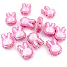 10pcs Colorful UV Cross Hole Rabbit Head Acrylic Beads For DIY Jewelry Making, Necklaces, Bracelets, Earrings, Handicraft Accessories - 10Pcs - 查看 11