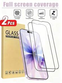 Bộ 2 miếng dán màn hình cường lực HD chống trầy xước và chống bụi, phủ toàn màn hình, tương thích với iPhone 17/ 17 Pro/17 Pro Max/16 Pro Max/15/14/ 13/12/ 11/XS/6/7/8 Plus/SE2/SE3. Quà tặng sinh nhật, gia đình, bạn bè. Miếng dán màn hình điện thoại, phụ kiện điện thoại chống nước, chống sốc, chống rơi, chống bám vân tay, phù hợp với ốp lưng điện thoại, trong suốt. - Trong sáng - Xem 8
