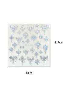 3 pièces d'autocollants d'art pour ongles avec estampage à chaud de totems d'étoiles et de lune - motifs rétro mystérieux d'étoiles, de lune, de serpent, de feuille, de cœur, d'œil de démon, de motif de luxe rétro. Convient pour un usage quotidien, mariage, fête, vacances. Autocollants d'ongles jetables, style de luxe simple et léger, faciles à coller. Décoration de salon de manucure. - Multicolore - Voir 9