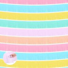 12 Pack 120 Feet Yellow, Orange, Pink, Blue Fringe Garland Tissue Paper Fringe Tassel Party Garland Wall Hanging Backdrop Streamers Wedding Birthday Autumn Thanksgiving - bánh macaron - Xem 1