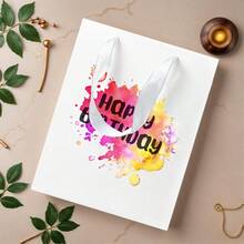 DAssorted Sizes White Gift Bags With Ribbon Handles Kraft Paper Shopping Bags With Tissue Paper For Party Busin Wedding Birthday Graduation Fathers Day White 9 Inches 9 Inches - Trắng9 inch - Xem 6