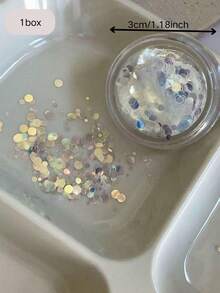 1 Box Versatile Iridescent Polka Dot Elegant Spring Dreamy Fresh Manicure Sequins Iridescent Round Nail Art Decorations, Exquisite And Charming, Versatile Nail Jewelry Nails Nail Supplies - Multicolor - View 6