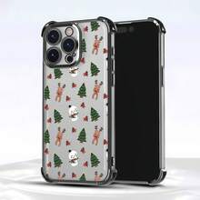 Funda navideña para móvil con diseño de renos y muñecos de nieve, compatible con teléfonos ,  17,  16 Pro Max,  15 Pro Max,  13 y  12. Fabricada en TPU, ofrece protección contra golpes y caídas. Ideal para regalar a familiares y amigos, parejas y para celebrar la Navidad. - Negro - Ver 6