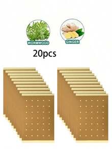 50片艾草热敷贴 - 加热贴，持久热敷贴 - 天然草药，适用于背部、膝盖、颈部、肩部