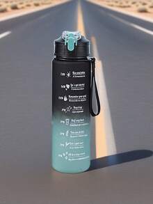 3pcs Set Plastic Gradient Color Drinking Cup With Lid & Straw, Large Capacity Outdoor Sports Water Bottle