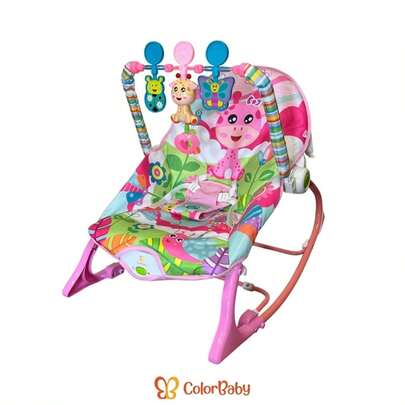 Cadeira de Descanso e Balanço Encantada para Bebê - Vibração, Música, Brinquedos Interativos - Portátil 18kg - ColorBaby