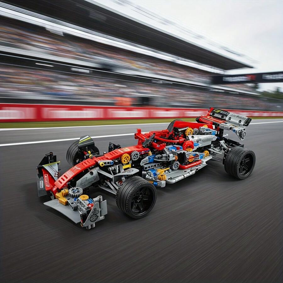 1900+Nuevos juguetes de carreras, bloques de construcción de carreras de ciudad de alta tecnología, material ABS y diseño exquisito, que muestran tus habilidades de carreras, perfectos para mejorar la habilidad manual y la creatividad - Multicolor - Ver 1