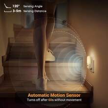 1/2 包装 欧盟标准插电式 LED 小夜灯，带运动传感器，亮度可调，智能夜灯，插入墙壁传感器，2700K - 查看 6