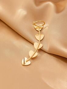 1件时尚优雅五边形长款吊坠耳环，适合女性日常及派对佩戴。 - 金黃色心型耳環耳夾 - 查看 4