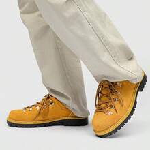 Men's Leather Shoes, Niche Design Retro Men's Shoes, Japanese Retro Old Money Style Casual Work Boots, French Derby Shoes - Yellow - View 3