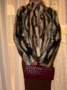 Seelio Autumn/Winter New Women's Fashion Faux Fur Effect Coat Jacket, European And American Style - Multicolor - View 8