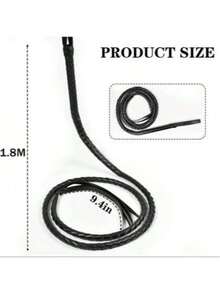 Western Farm Western Cowboy Whip - Black Leather Bullwhip, Halloween Party Supplies, Christmas And New Year Gifts Equestrian Leather Crop/Whip Practice