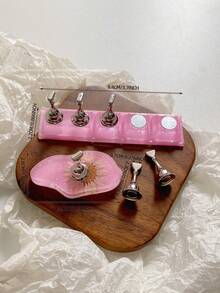 亚克力极光彩虹色矩形钻石形状美甲展示架，树脂水晶珠水钻复古韩国花朵激光 DIY 家居和户外女士母亲姐妹妻子女友婚礼美甲沙龙美容情人节使用