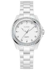LIGE Fashion Women's Watch Waterproof Quartz Watch Ceramic Strap Luminous Dial Daily Wear Watch - Black - View 19
