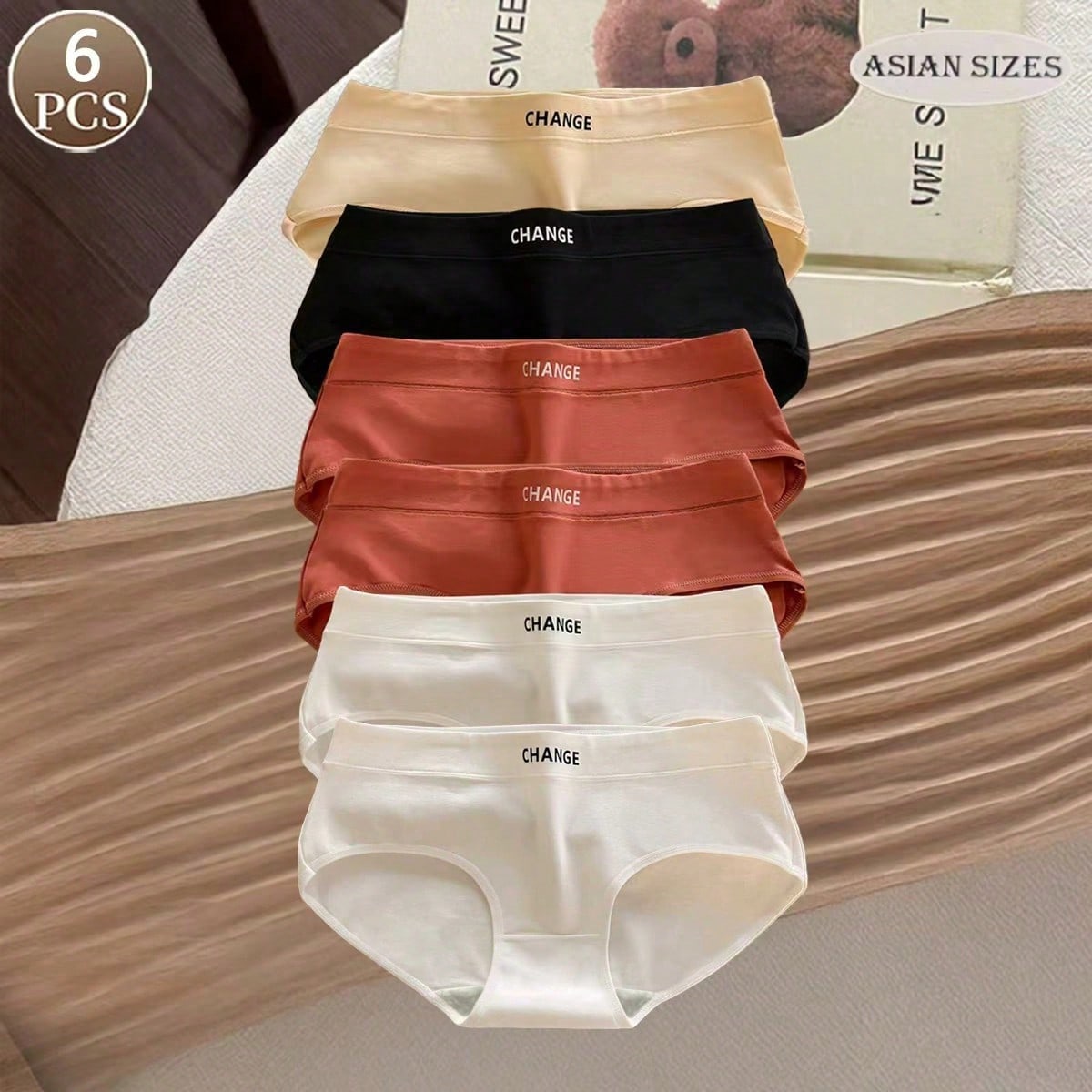 Piezas de bragas de algodón para mujer, de unicolor, cómodas, sin costuras y transpirables