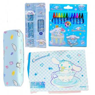  Sanrio Kuromi målarboksset, inkluderar söta brevpapper, kritor, snyggt pennfodral, mekanisk penna - praktiskt och trendigt presentset