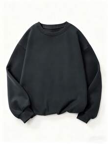 Áo nỉ cotton nam, áo nỉ trễ vai nam, áo nỉ cổ tròn cỡ lớn dày và ấm cho mùa thu đông, thích hợp cho thời tiết lạnh. - Sương mù xám - Xem 2