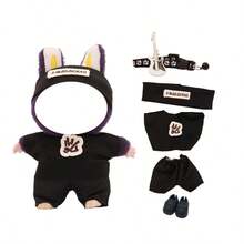 ملابس دمية قلادة بطول 17 سم، طقم جينز متعدد الألوان جميل مع إكسسوار جيتار وأحذية، مناسب للتنسيق (الدمية غير مشمولة) - إكسسوارات الدمية مقاس 17 سم - مشاهدة 16