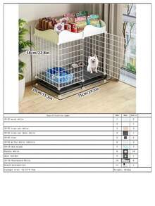 Rabbit Cage With Tray, Convenient Cleaning, Small Pet Cage With Litter Box, Indoor Puppy Villa, Litter Box Separation, Home Use Small Cat Cage - Assembly - View 19
