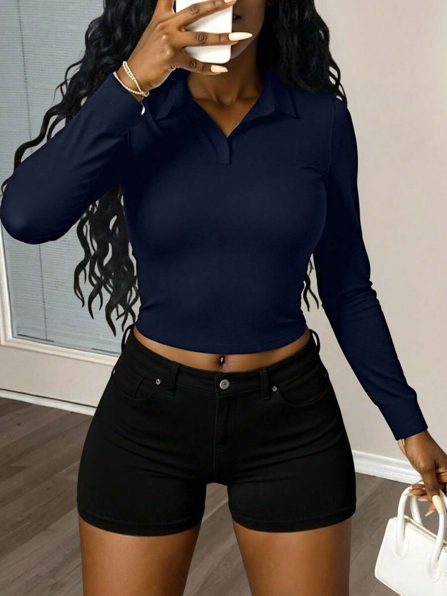 女士休闲运动纯色修身瑜伽健身长袖打底衫