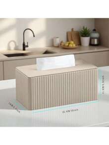 1 علبة مناديل أنيقة بطراز نوردي مع تصميم جمالي عصري. تتميز بسطح موجي وغطاء خشبي، وتوفر تخزين مناديل بسعة وحجم كبير كحامل مناديل على المكتب. مناسبة للحمامات وطاولات الطعام ومكاتب المكاتب وغرف المعيشة والمطاعم الراقية والمقاهي والصالات - مثالية كهدية لتدشين المنزل أو عيد ميلاد أو عيد ميلاد لأفراد العائلة والأصدقاء.