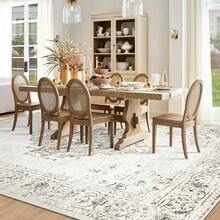 6x9 Washable Large Retro Soft Non-Slip Low Pile Area Rugs Living Room, Bedroom, Dining Room, Office (Beige, 6' X 9') - 灰褐色 - 查看 2