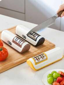 Household Knife Sharpener, Quick Knife Sharpening Tool, Kitchen Knife Sharpening Stone, Blade Sharpener - Multicolor - View 1