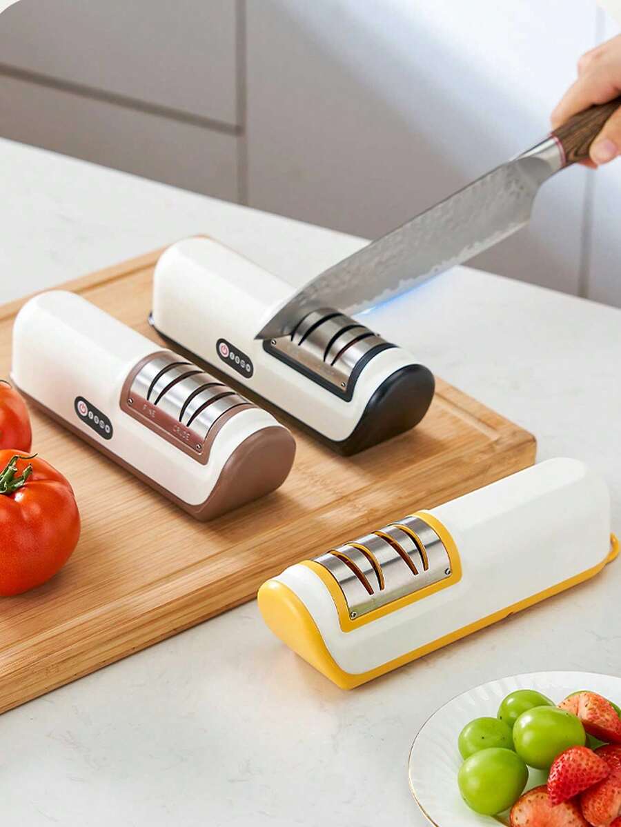 Household Knife Sharpener, Quick Knife Sharpening Tool, Kitchen Knife Sharpening Stone, Blade Sharpener - Multicolor - View 1