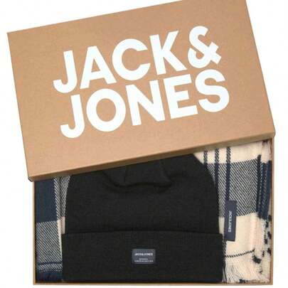 Jack & Jones Pack Bufanda y gorro Jack&Jones Frost marino para hombre