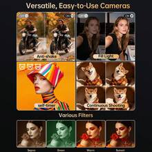 Nicamery Máy ảnh kỹ thuật số 4K, tự động lấy nét, camera quay video WiFi 64MP nâng cấp với màn hình lật 3 inch 180°, zoom kỹ thuật số 16X, máy ảnh du lịch cầm tay dành cho người mới bắt đầu, bao gồm 2 pin, màu đen [Thẻ nhớ bán riêng] - màu đen - Xem 8