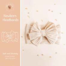 Headband ToddlerHandmade Baby Headbands Soft Stretchy Nylon Hair Bands With Bows For Newborn Infant Baby Toddler Girls,Hand Made,Nylon Headbands - Upgraded headband - 查看 3