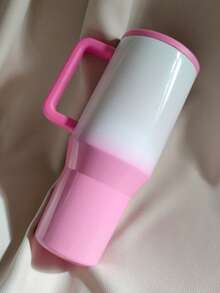 [Christmas Gift] Hydro Jug Traveler 32oz Pinkish-White Gradient Patterns Of Double Wall Insulated Stainless Stee With Straw Cup. Flip-Straw Water Bottle. 24 Hours Cold, Completely Leak-Proof. Suitable For Water, Ice Drinks , Hot Drinks, Juice And Iced Tea Or Coffee. Suitable For Camping, Work, Indoor Use. It Is Also Very Suitable To Be Given As A Gift. - 漸層粉 - 查看 4