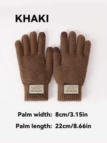 زوج من قفازات الرجال المحبوكة، مقاس كبير، مبطنة حرارية، مسمكة، جاكار، مقاومة للبرد ودافئة، متوافقة مع شاشة اللمس، خريف/شتاء - A - مشاهدة 14