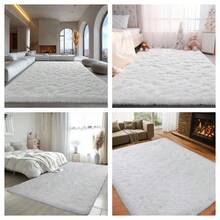 Alfombras para sala de estar, alfombra blanca grande y esponjosa para dormitorio, alfombras suaves y peludas para dormitorio de niños y niñas, decoración del hogar. - Blanco - Ver 9