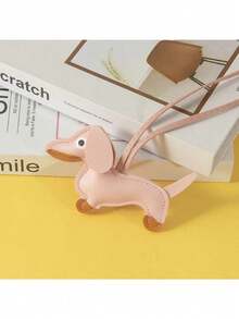 Cute Dachshund Leather Keychain Lucy Girls Inspired Bag Hanger Dog Car Ornament For Pet Lovers Key Ring Gift - one-size - View 6