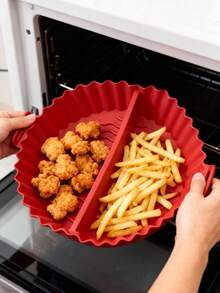 2 siatki w nowym stylu wielokrotnego użytku silikonowe wkładki do frytkownicy powietrznej, wielokrotnego użytku mata do pieczenia w frytkownicy powietrznej, silikonowa tacka do frytkownicy powietrznej odporna na wysokie temperatury, kompatybilna ze wszystkimi frytkownicami powietrznymi, wkładka do blachy do pieczenia z przegródkami do frytkownicy powietrznej, narzędzia kuchenne/akcesoria kuchenne/akcesoria elektryczne, akcesoria kuchenne na Boże Narodzenie, Halloween, imprezy świąteczne, imprezy